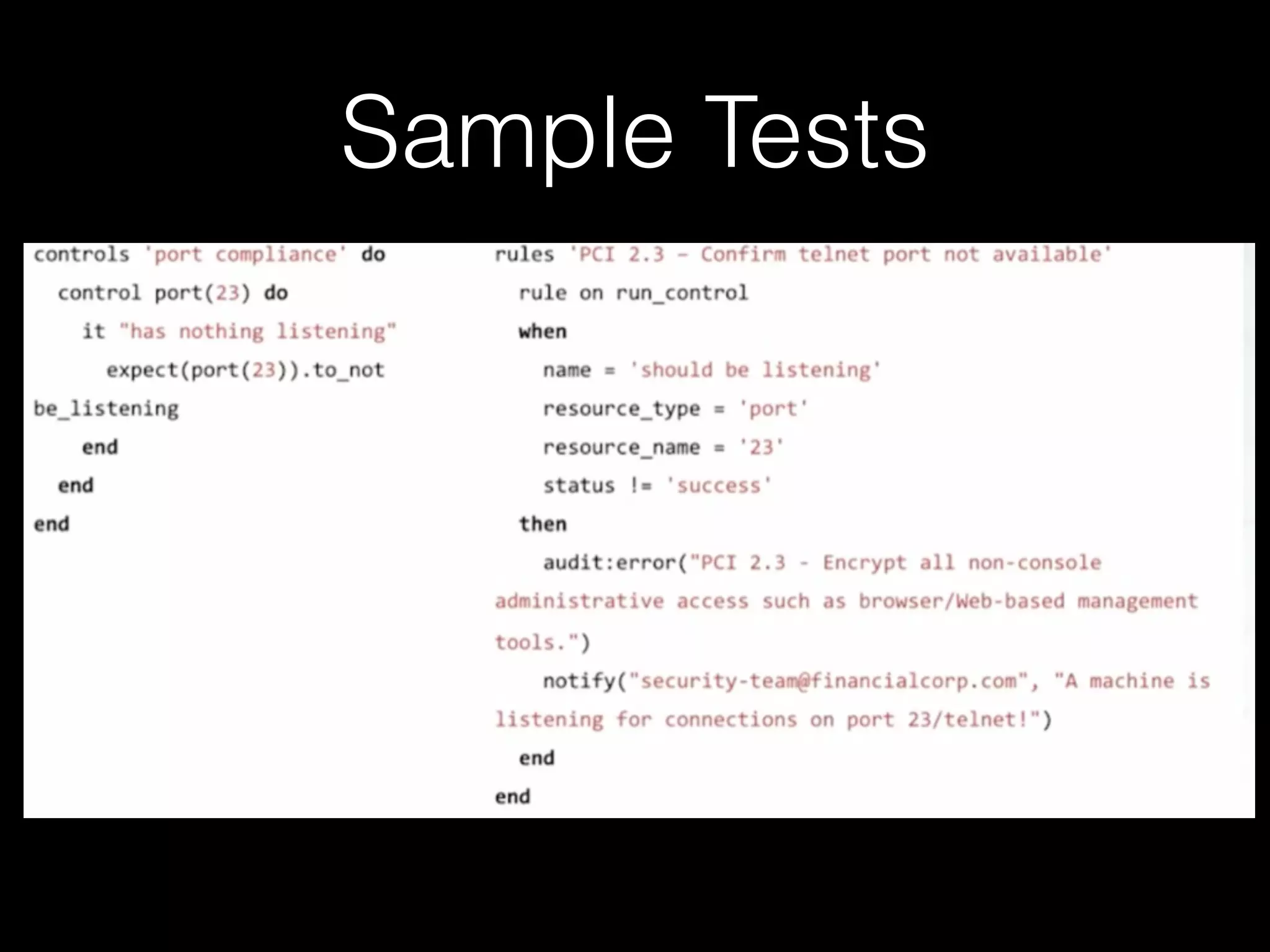 Sample Tests
 