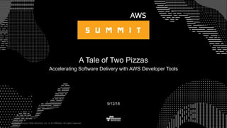 © 2015, Amazon Web Services, Inc. or its Affiliates. All rights reserved.
9/12/18
A Tale of Two Pizzas
Accelerating Software Delivery with AWS Developer Tools
 
