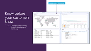 Global service monitoring

•

Check service availability
through global service
monitoring

 