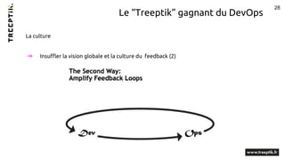 28
La culture
⇒ Insuffler la vision globale et la culture du feedback (2)
Le “Treeptik” gagnant du DevOps
 