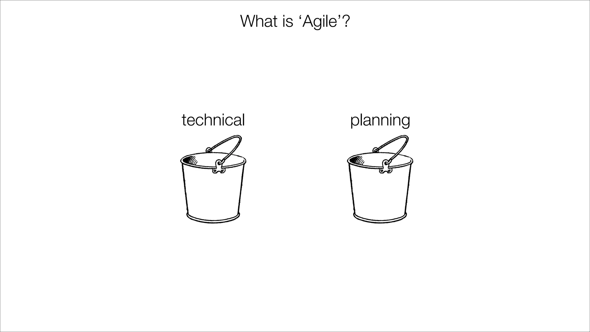 technical planning
What is ‘Agile’?
 