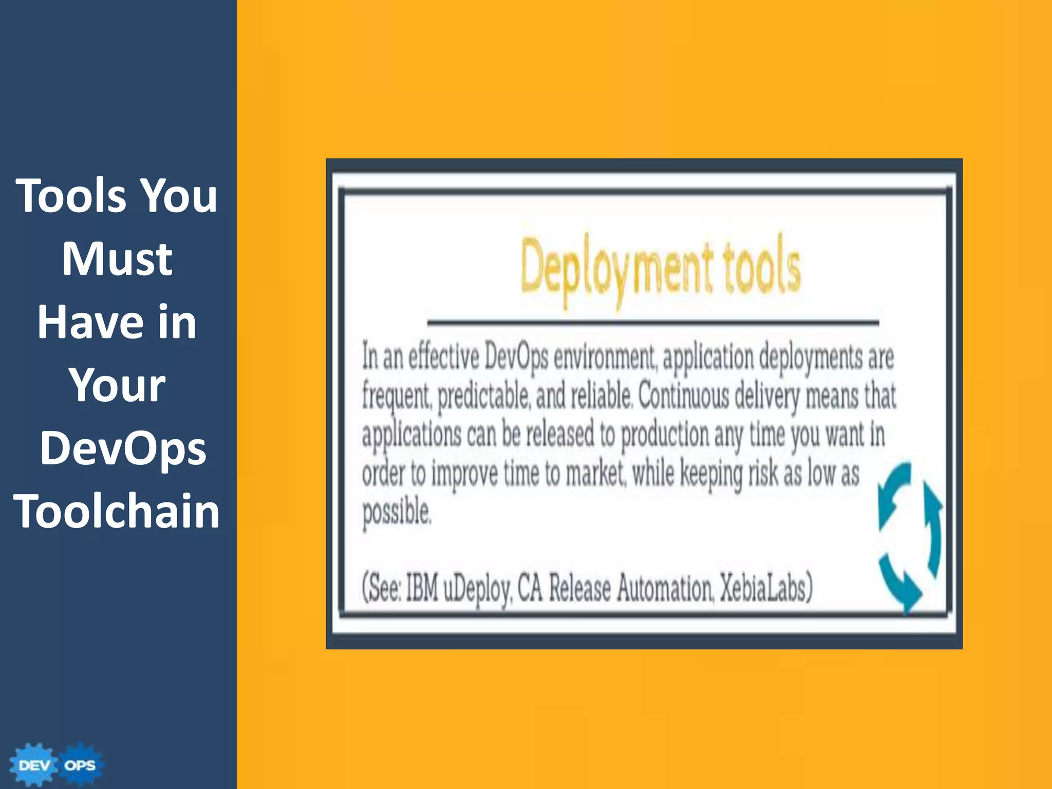 Tools You
Must
Have in
Your
DevOps
Toolchain
 