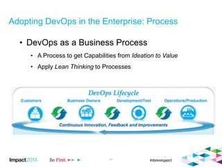 20
• DevOps as a Business Process
• A Process to get Capabilities from Ideation to Value
• Apply Lean Thinking to Processes
Adopting DevOps in the Enterprise: Process
 