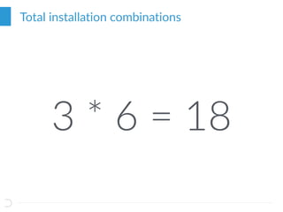 Total installation combinations
3 * 6 = 18
 
