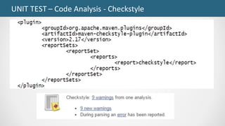 UNIT	TEST	– Code	Analysis	- Checkstyle
 
