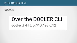 INTEGRATION	TEST	
DOCKER	CLI
 