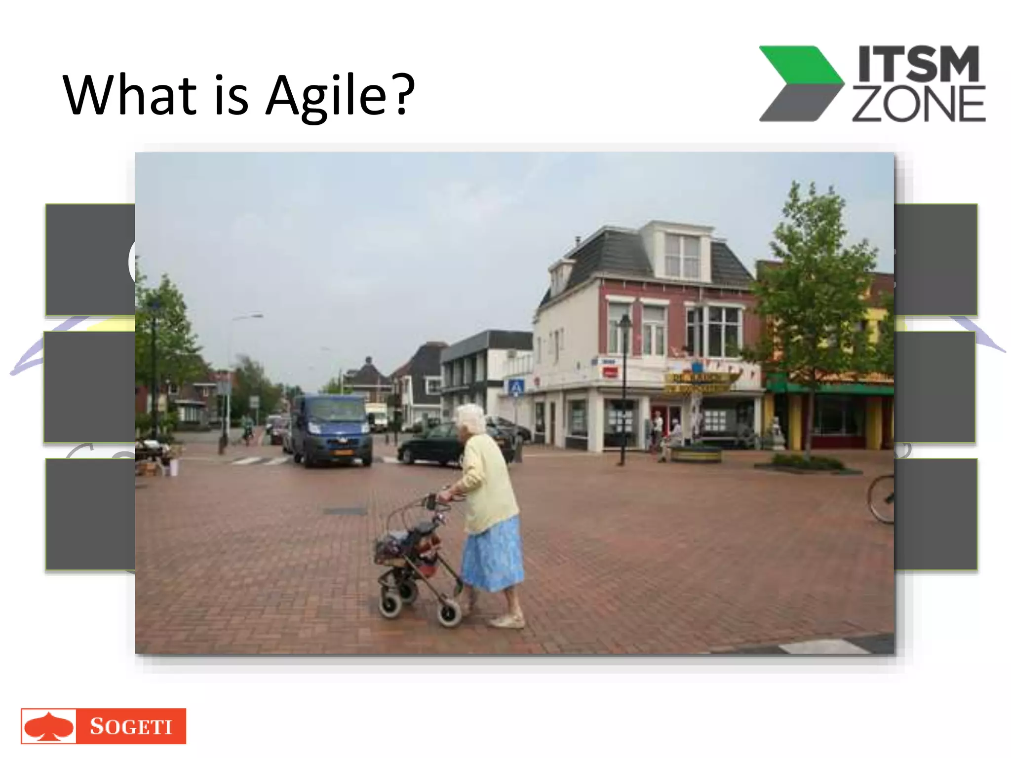 What is Agile?
6
Scrum
XP DSDM FDD
TDD
Kanban SAFe
Customer involvement
Incremental value
Fast learning
 