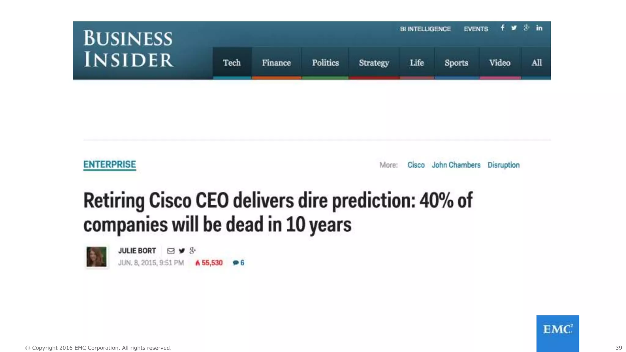 39© Copyright 2016 EMC Corporation. All rights reserved.
 