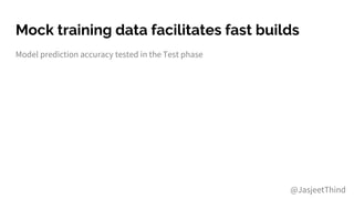 Mock training data facilitates fast builds
Model prediction accuracy tested in the Test phase
@JasjeetThind
 