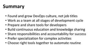 DevOps checklist or how to understand where is your team in DevOps landscape [DelEx edition]