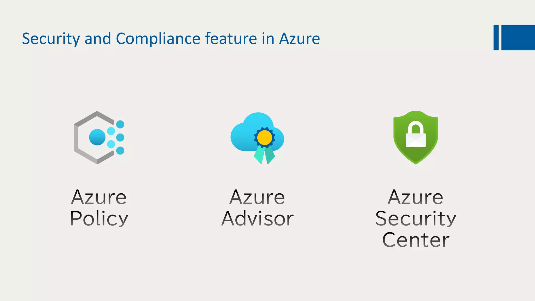 Security and Compliance feature in Azure
 