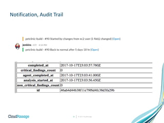 © 2017 CloudPassage29
Notification, Audit Trail
 