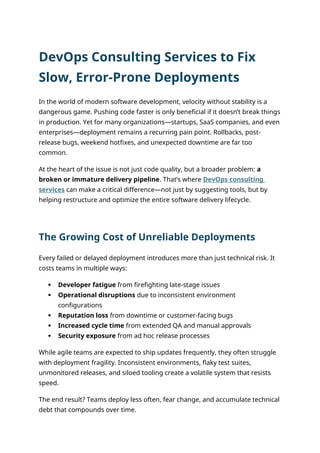 DevOps Consulting Services to Fix Slow, Error-Prone Deployments | DOCX