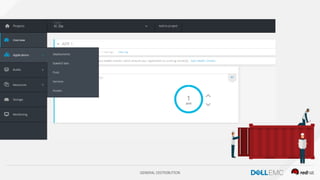 GENERAL DISTRIBUTION
A Solução
Adotar uma estratégia de
containers irá permitir que
as aplicações sejam
facilmente compartilhadas e
implantadas.
 