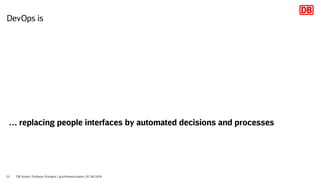 … replacing people interfaces by automated decisions and processes
DevOps is
DB Systel | Schlomo Schapiro | @schlomoschapi...