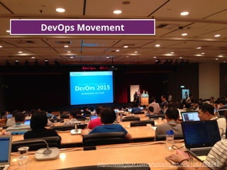 13
DevOps Movement
https://www.ﬂickr.com/photos/in_future/21063368345
 