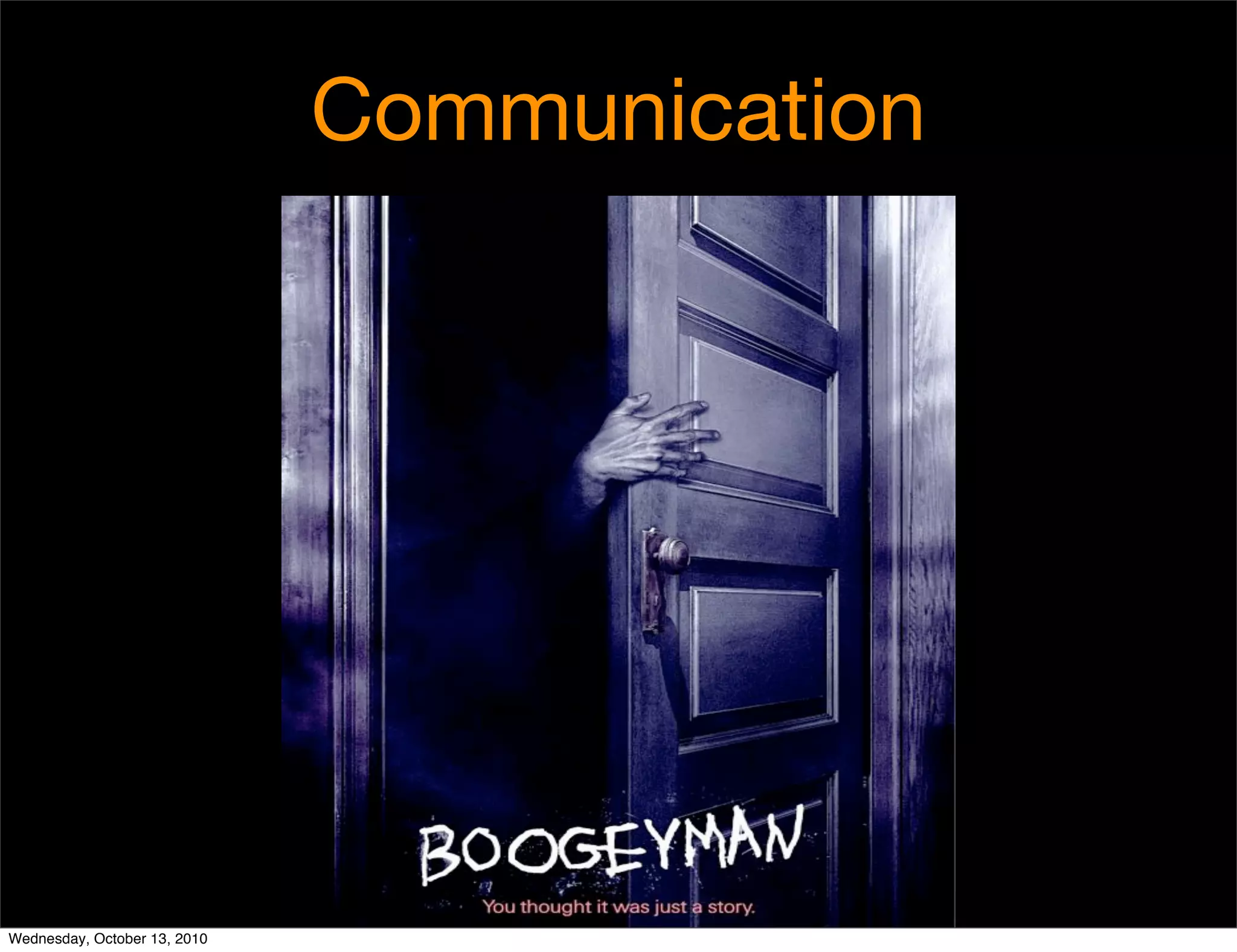 Communication




Wednesday, October 13, 2010
 