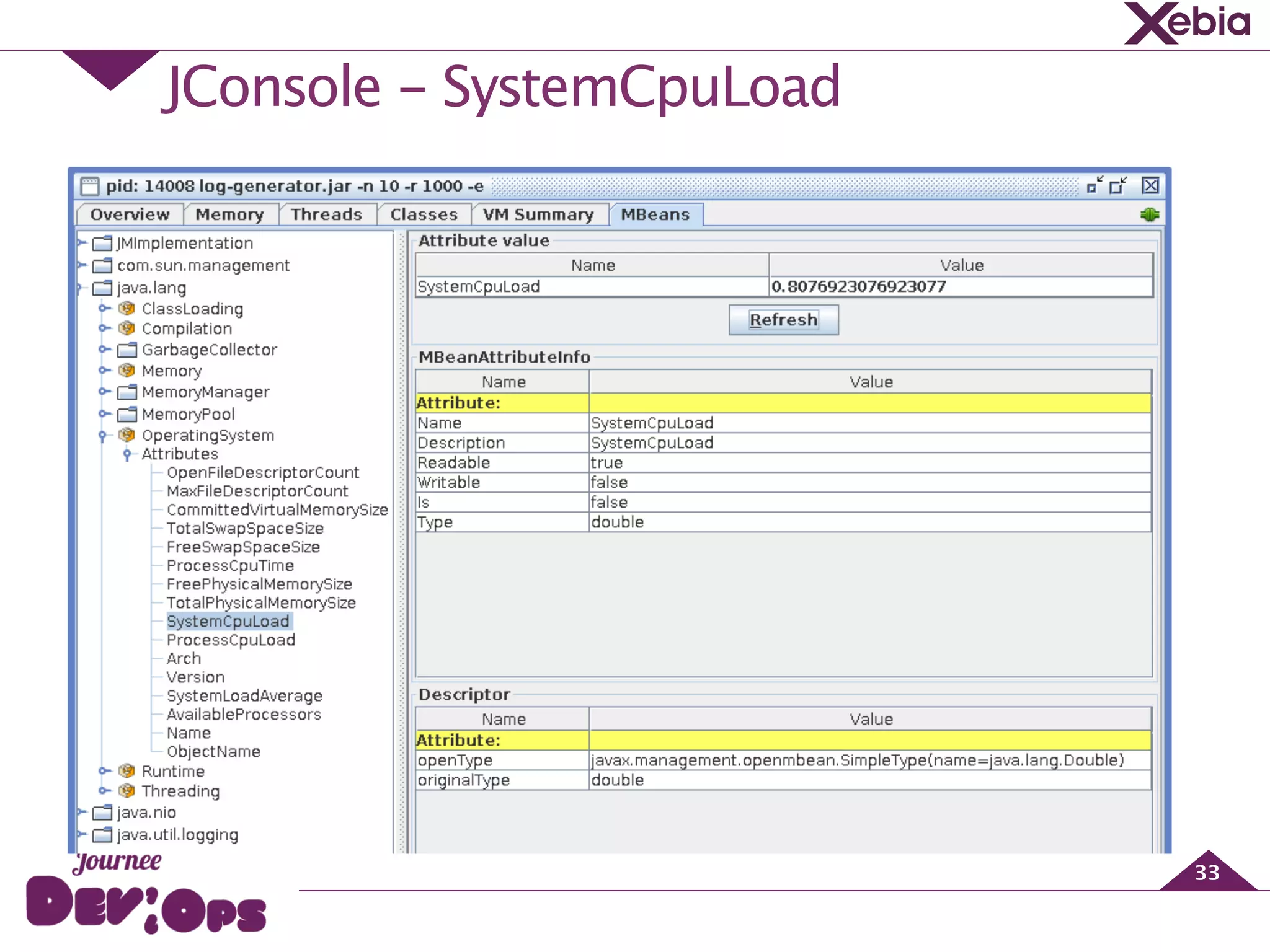 JConsole - SystemCpuLoad
33
 