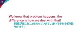 問題が起こることを知っています、違いはそれをどう扱
うかです！
 