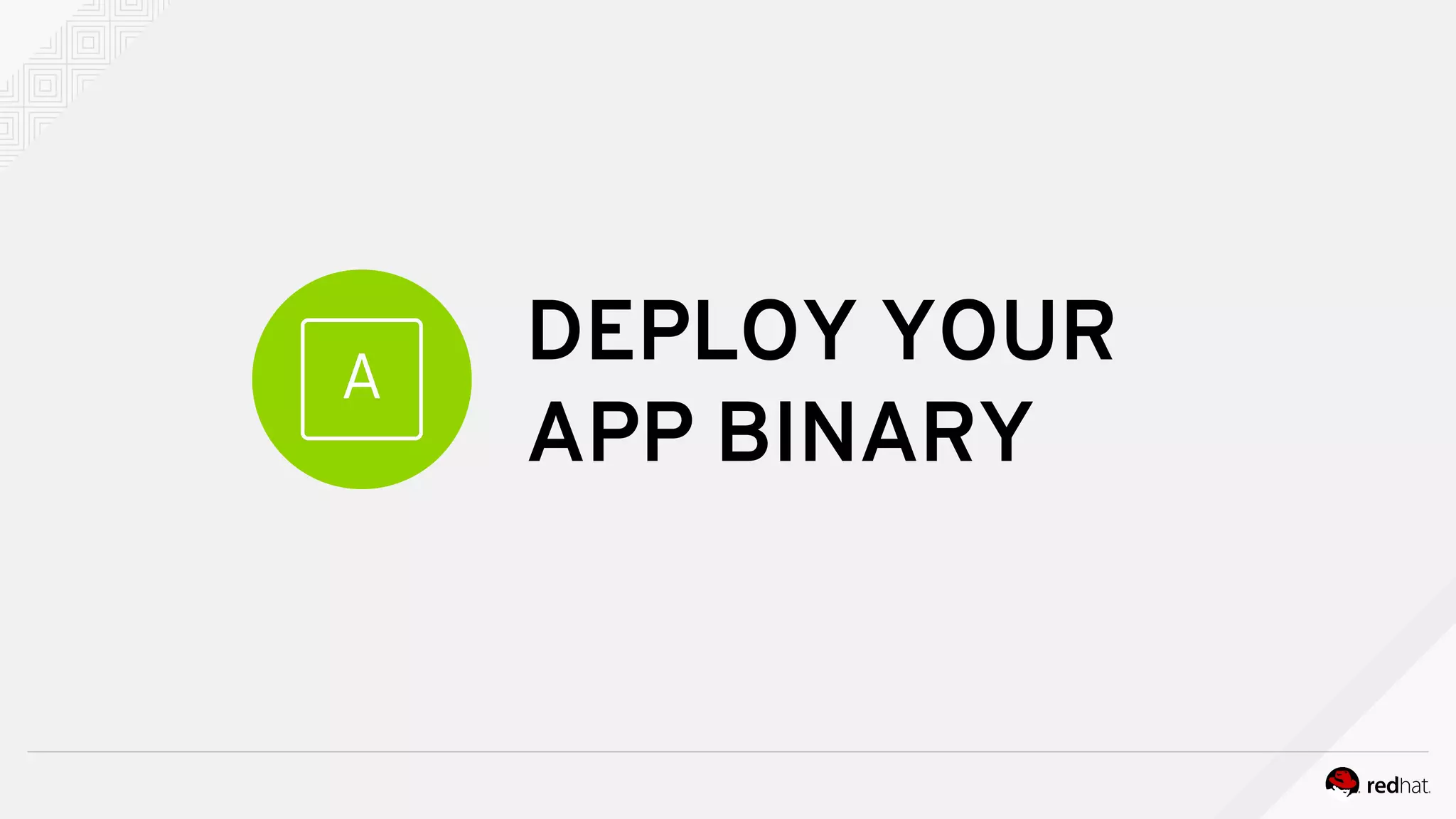 DEPLOY YOUR
APP BINARY
 