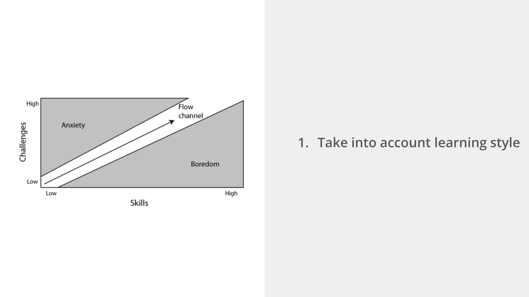 1. Take into account learning style
 