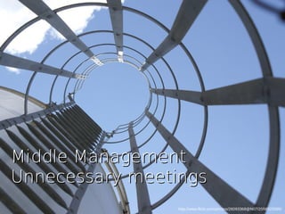 http://www.flickr.com/photos/26093368@N07/2556523595/
Middle ManagementMiddle Management
Unnecessary meetingsUnnecessary meetings
 
