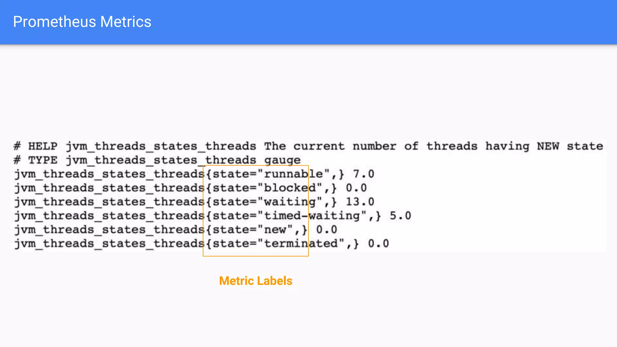 Prometheus Metrics
Metric Labels
 