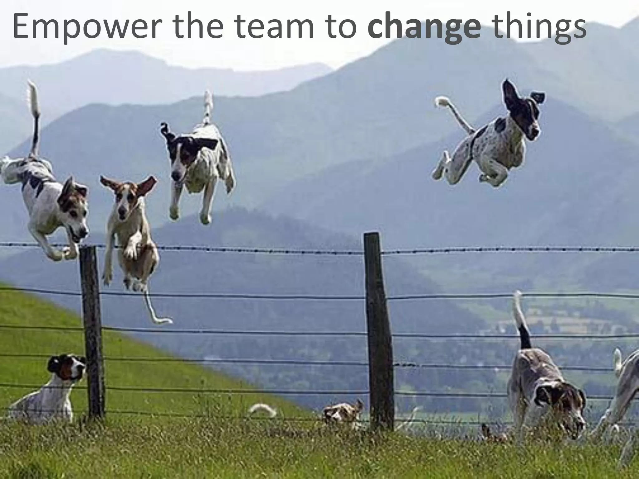 Empower the team to change things
 