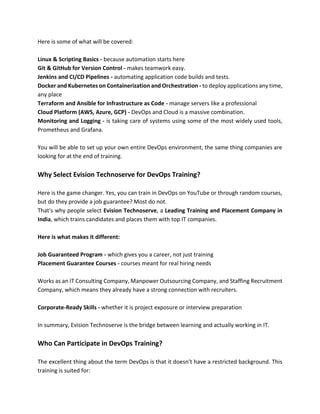 DevOps Engineer Training - DevOps Training - Start Learning Today | PDF
