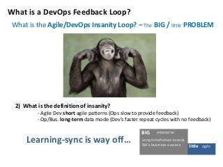 What is the Agile/DevOps Insanity Loop? – The BIG / little PROBLEM 
BIG 
little agile 
What is a DevOps Feedback Loop? 
2)...