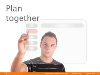 Plan
together




           Kontinuierliche Entiwcklung - und dann?   I   Mayﬂower GmbH   I   28. Oktober 2010   I 63
 