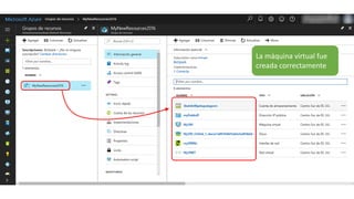 La máquina virtual fue
creada correctamente
 