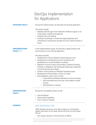 DevOps Implementation for Applications Solution - Datasheet | PDF