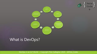 DevOps in an IoT World – Copyright Pete Gallagher 2020 – @Pete_Codes
What is DevOps?
 