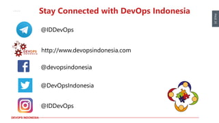 PAGE20
DEVOPS INDONESIA
Stay Connected with DevOps Indonesia
@devopsindonesia
http://www.devopsindonesia.com
@IDDevOps
@DevOpsIndonesia
@IDDevOps
 