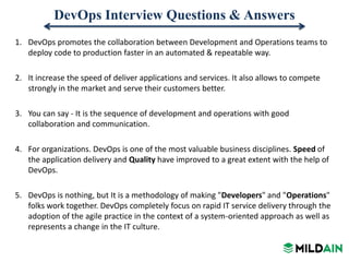 Dev ops interview questions & answers | PPTX