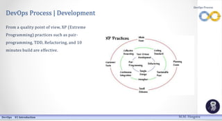 DevOps Process | Development
From a quality point of view, XP (Extreme
Programming) practices such as pair-
programming, T...