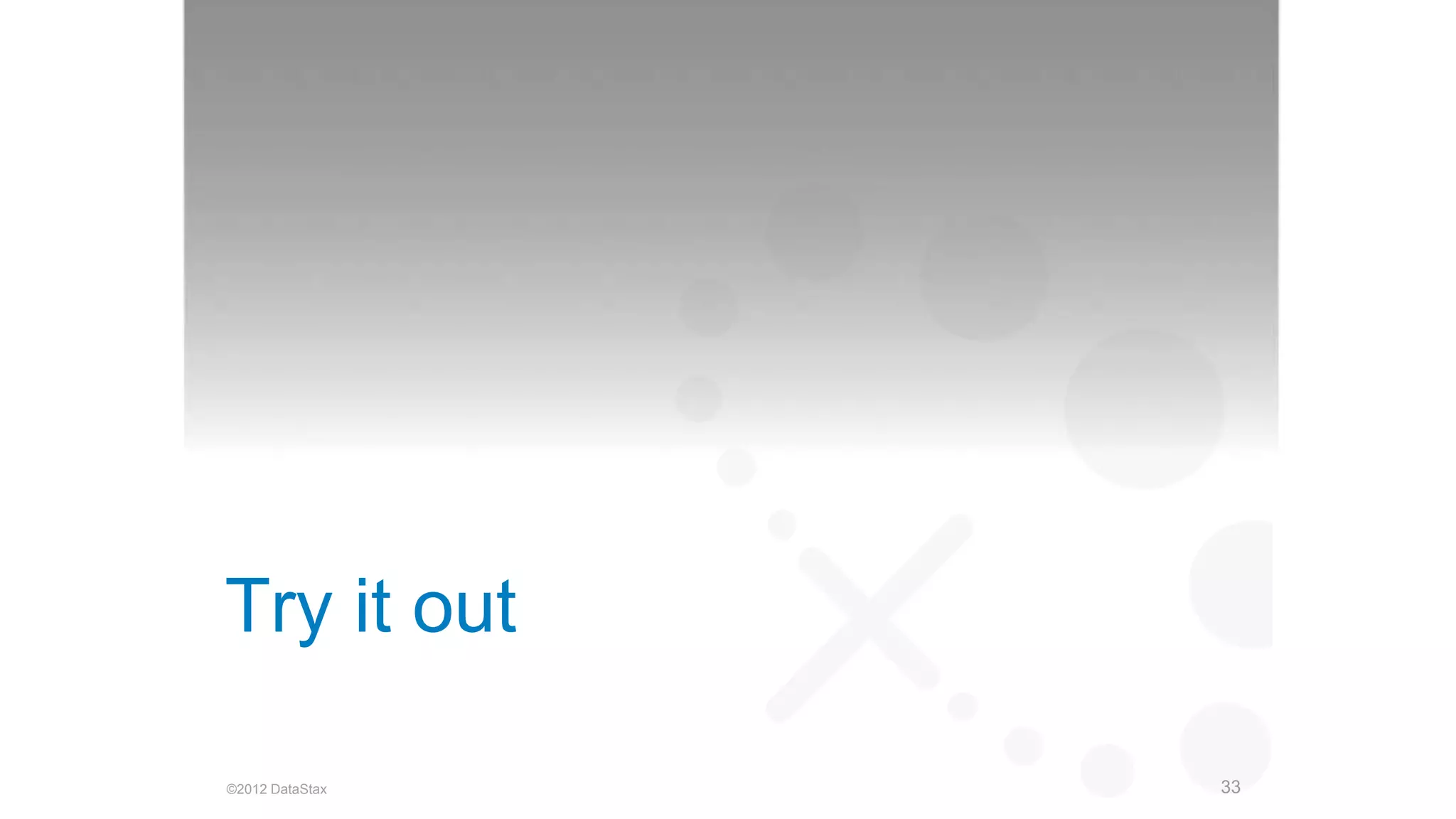 Try it out 
©2012 DataStax 
33 
 