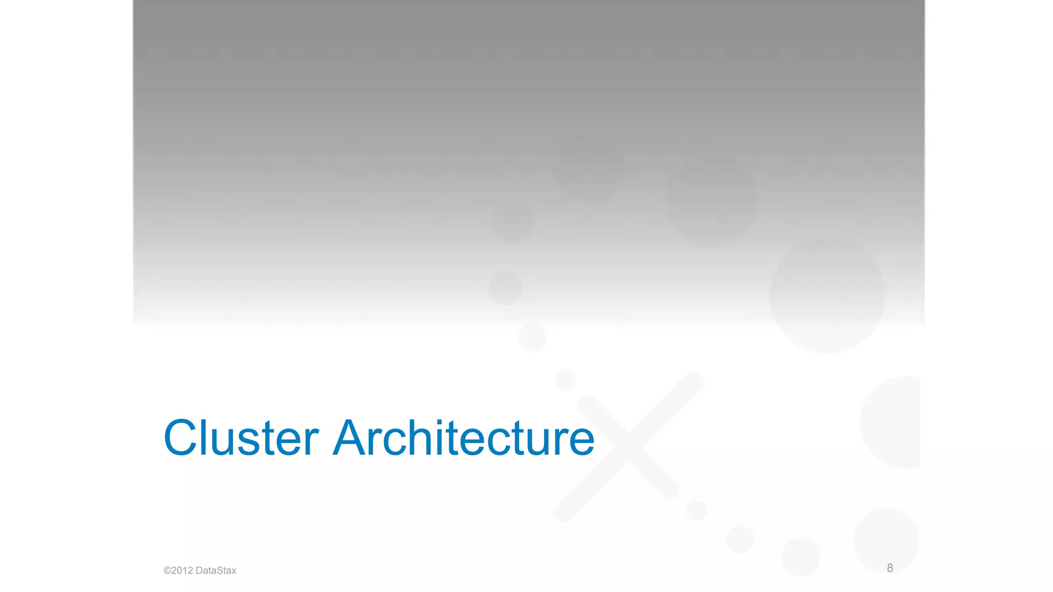 Cluster Architecture 
©2012 DataStax 
8 
 