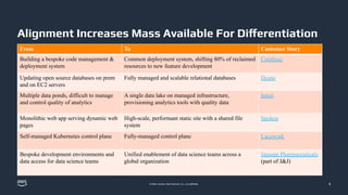 © 2022, Amazon Web Services, Inc. or its affiliates.
Alignment Increases Mass Available For Differentiation
9
From To Cust...