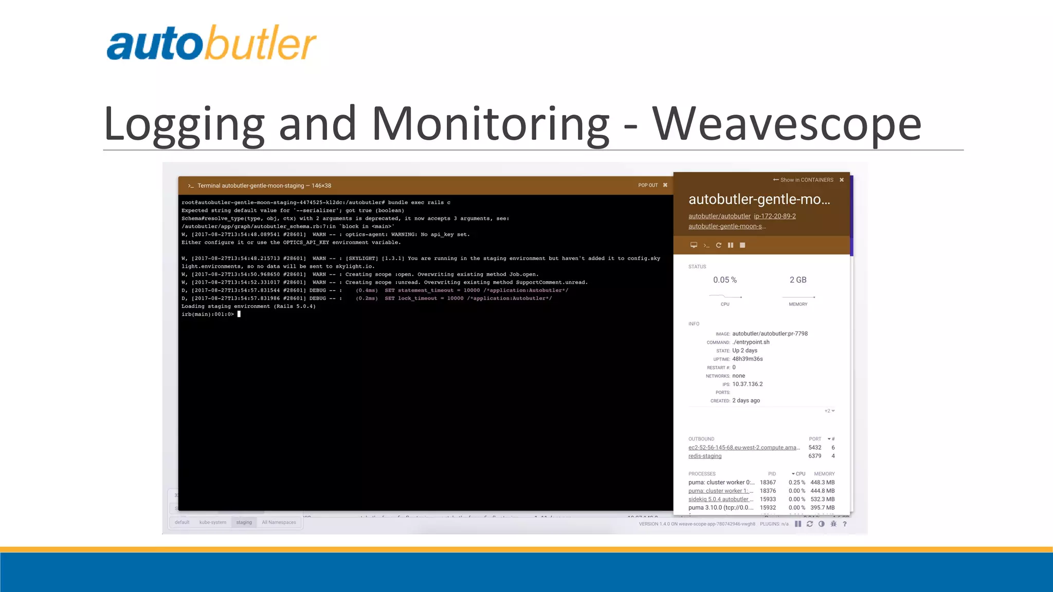 Logging and Monitoring - Weavescope
 