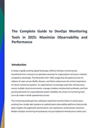 DevOps Monitoring Tools: The 2025 Guide to Performance & Observability ...