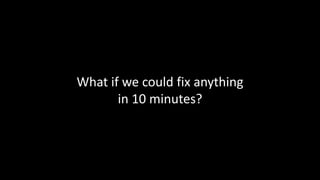 What if we could fix anything 
in 10 minutes? 
 