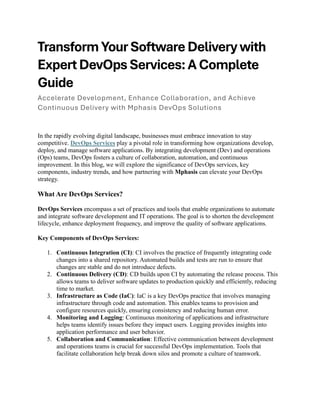 Transform Your Software Delivery with Expert DevOps Services: A ...