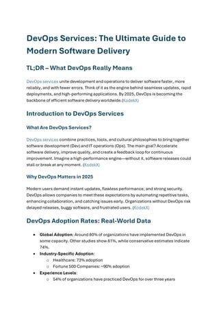 DevOps Services.pdf.Software Development Company | KodekX | PDF