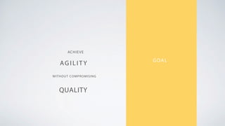 GOAL
AGILITY
ACHIEVE
QUALITY
WITHOUT COMPROMISING
 