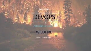 DEVOPS
IS
CATCHING UP LIKE A
WILDFIRE
THETERM
INTHE LAST FEW YEARS
 