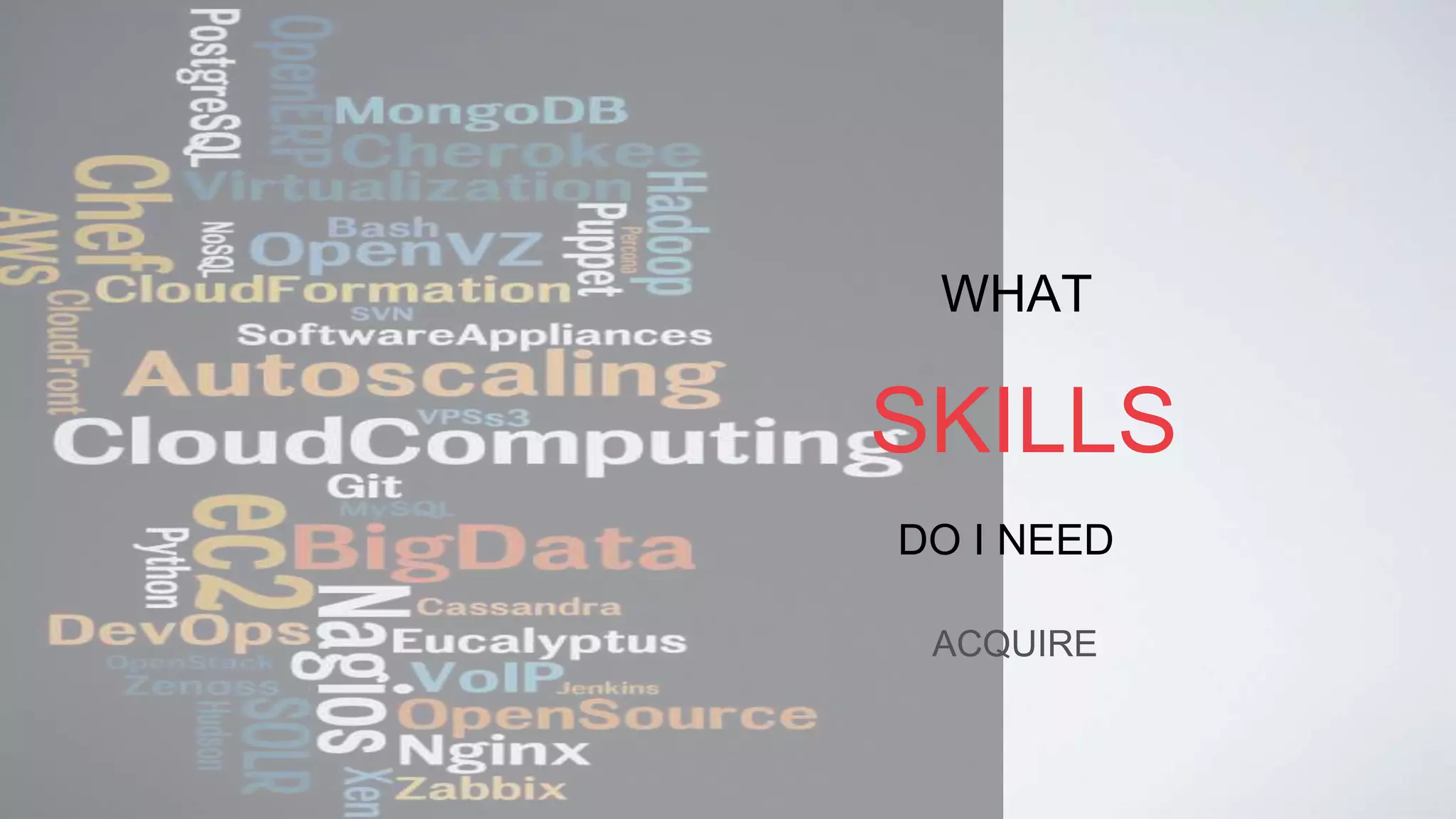 SKILLS
WHAT
DO I NEED
ACQUIRE
 