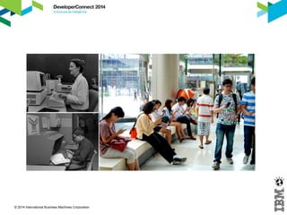 System of Record System of Engagement 
• Executa os processos de negócio 
• Maior foco na qualidade 
• Maior foco nas funcionalidades 
• Poucas mudanças 
• Projetado para atender um público 
determinado 
• Planejado para garantir a 
confiabilidade dos processos de 
negócio 
© 2014 International Business Machines Corporation 
• Consome os processos de negócio 
• Maior foco na velocidade 
• Maior foco na experiência do 
usuário 
• Mudanças diárias 
• Projetado para atender o maior 
número de usuários 
• Planejado para optimização de 
processos e, dar Diferenciais 
Competitivos às empresas 
 