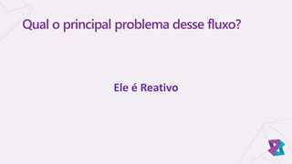 Qual o principal problema desse fluxo?
Ele é Reativo
 